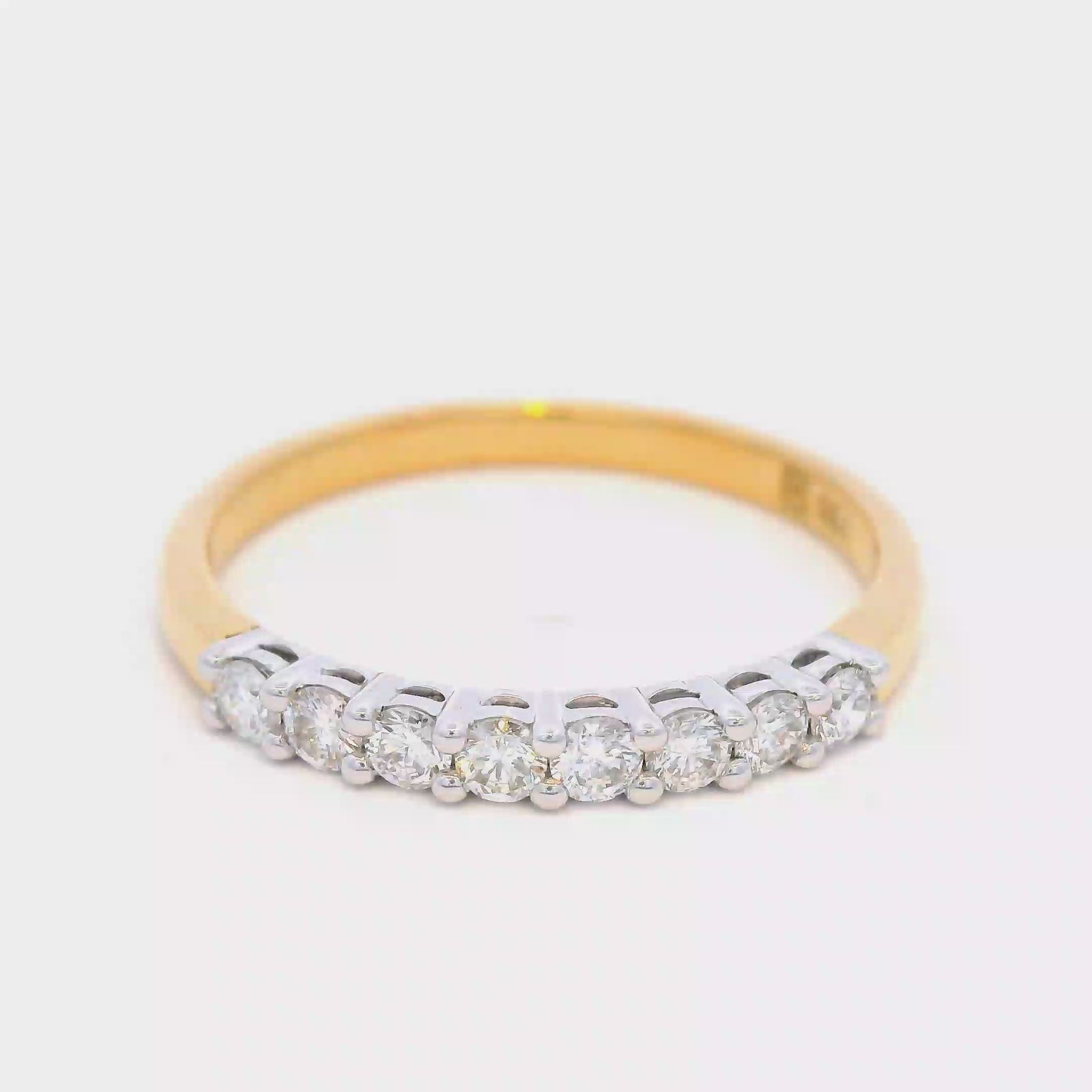Diamond Claw Set Wedder in 18ct Two-Tone Gold