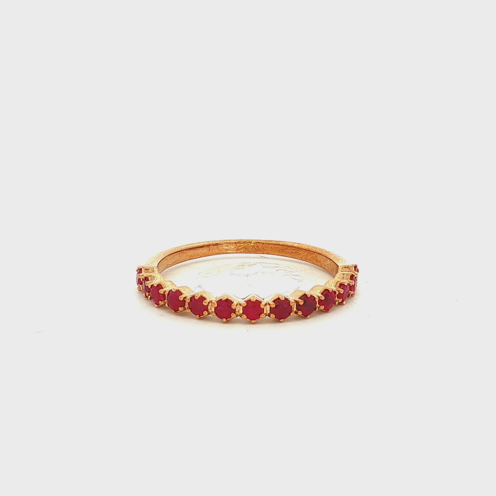 Straight Claw Set Ruby Dress Ring in Yellow Gold