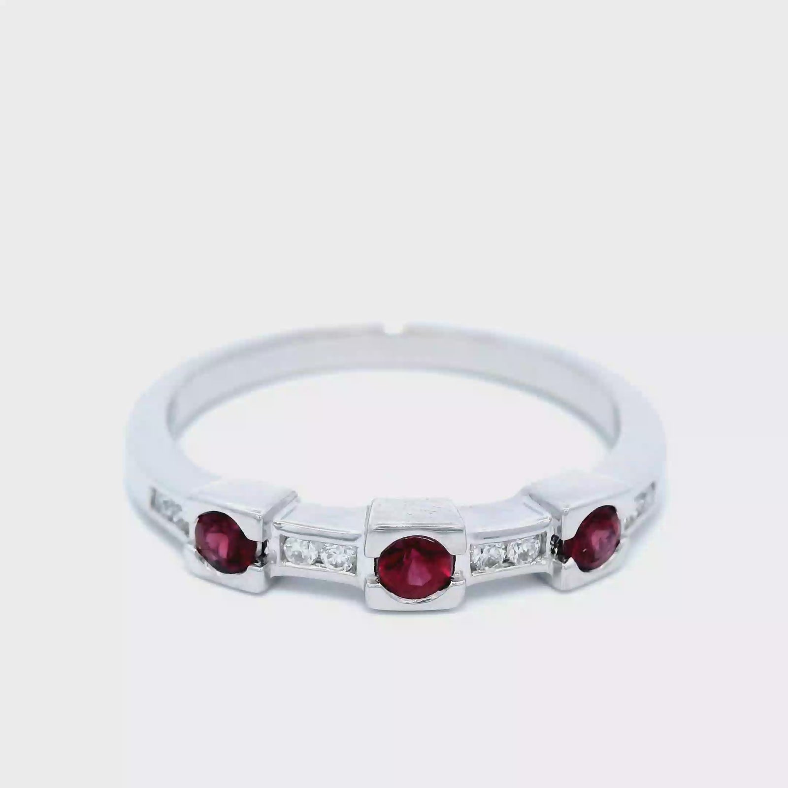 Ruby and Diamond Dress Ring in White Gold
