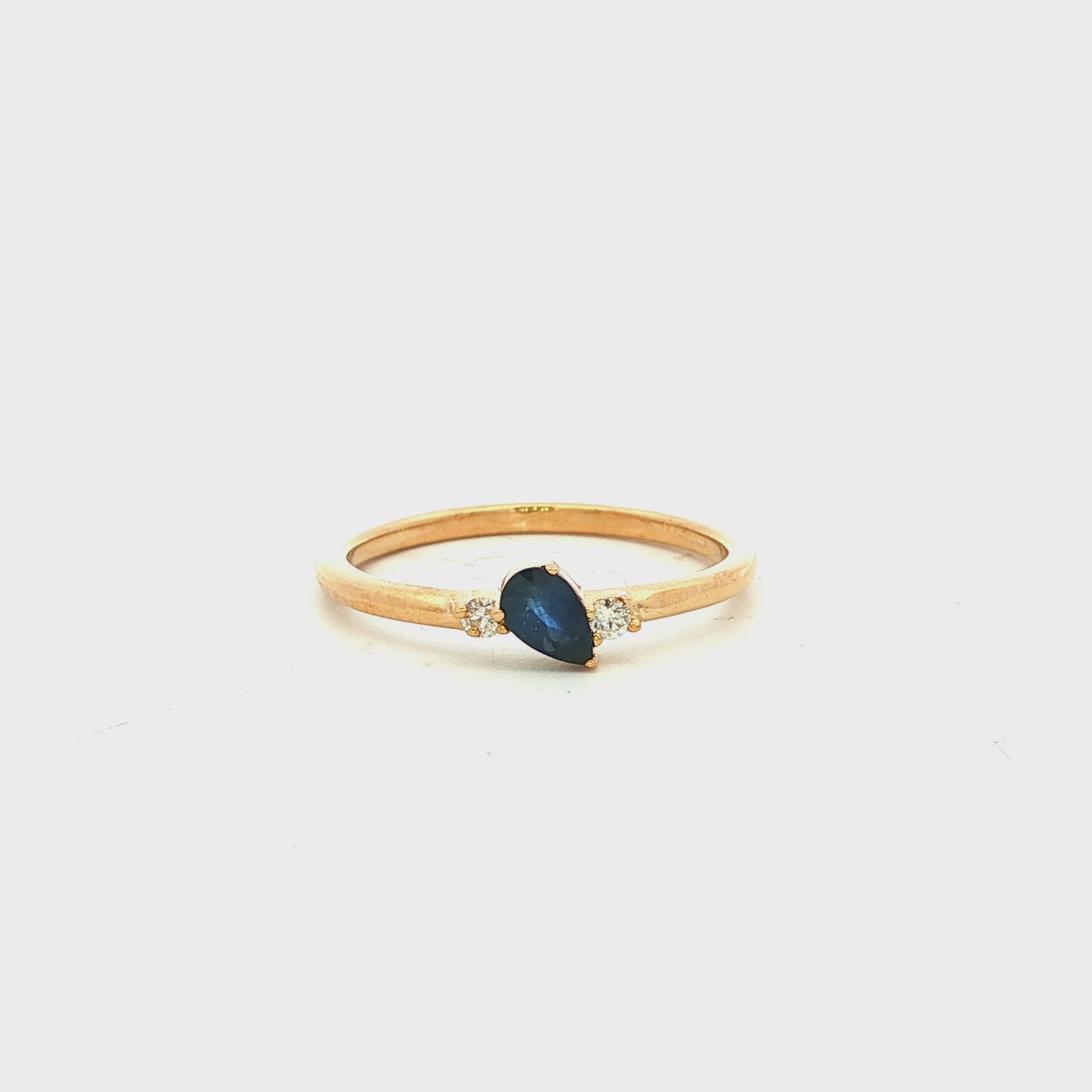 Black Sapphire Dress Ring in Yellow Gold