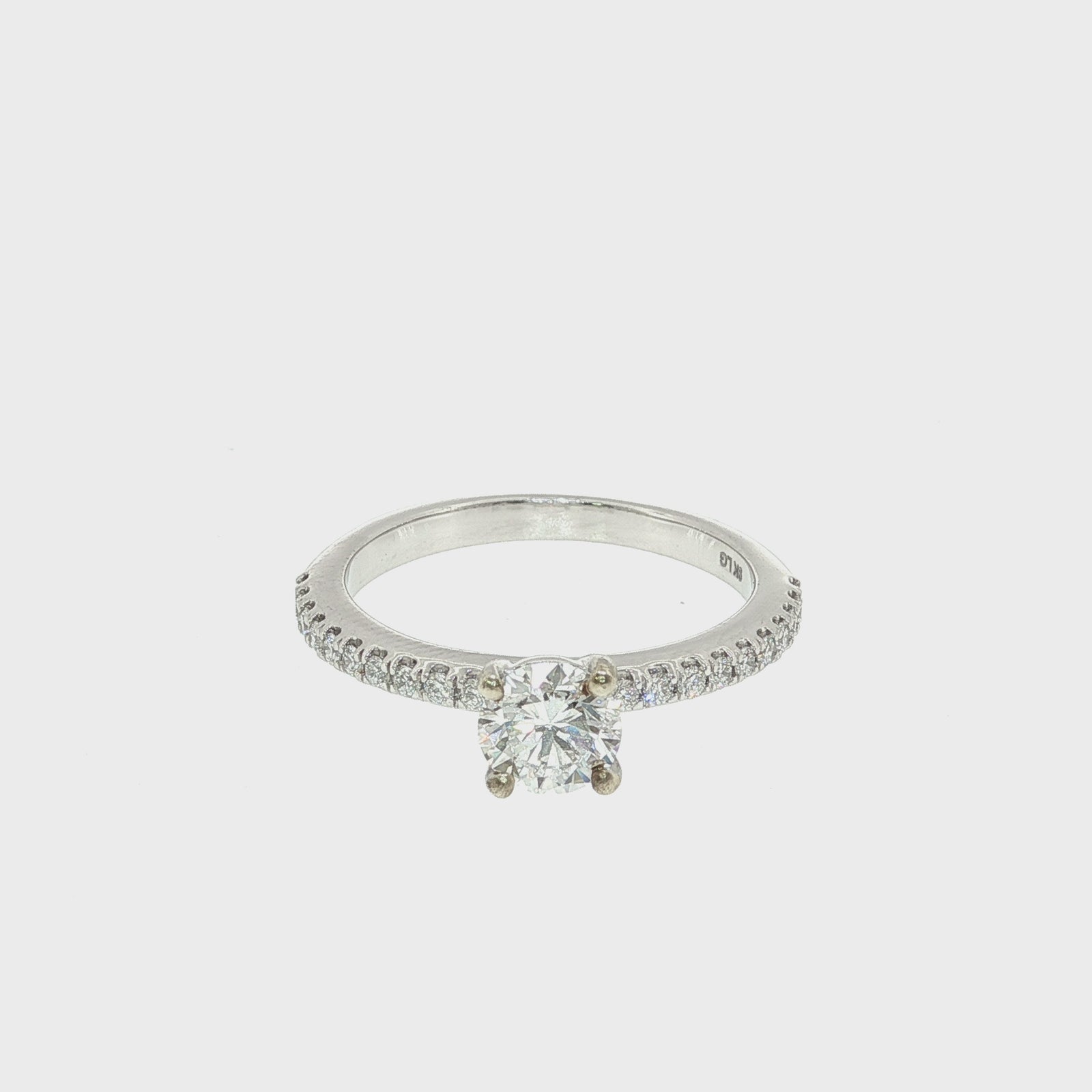 Diamond Solitaire Engagement Ring in White Gold