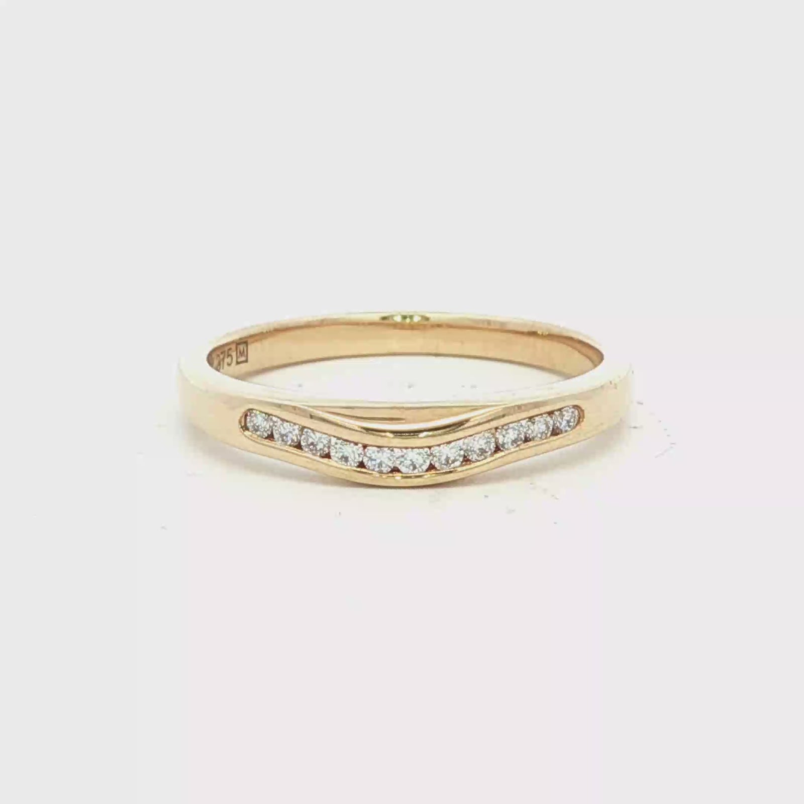 Curved Diamond Set Wedding Band