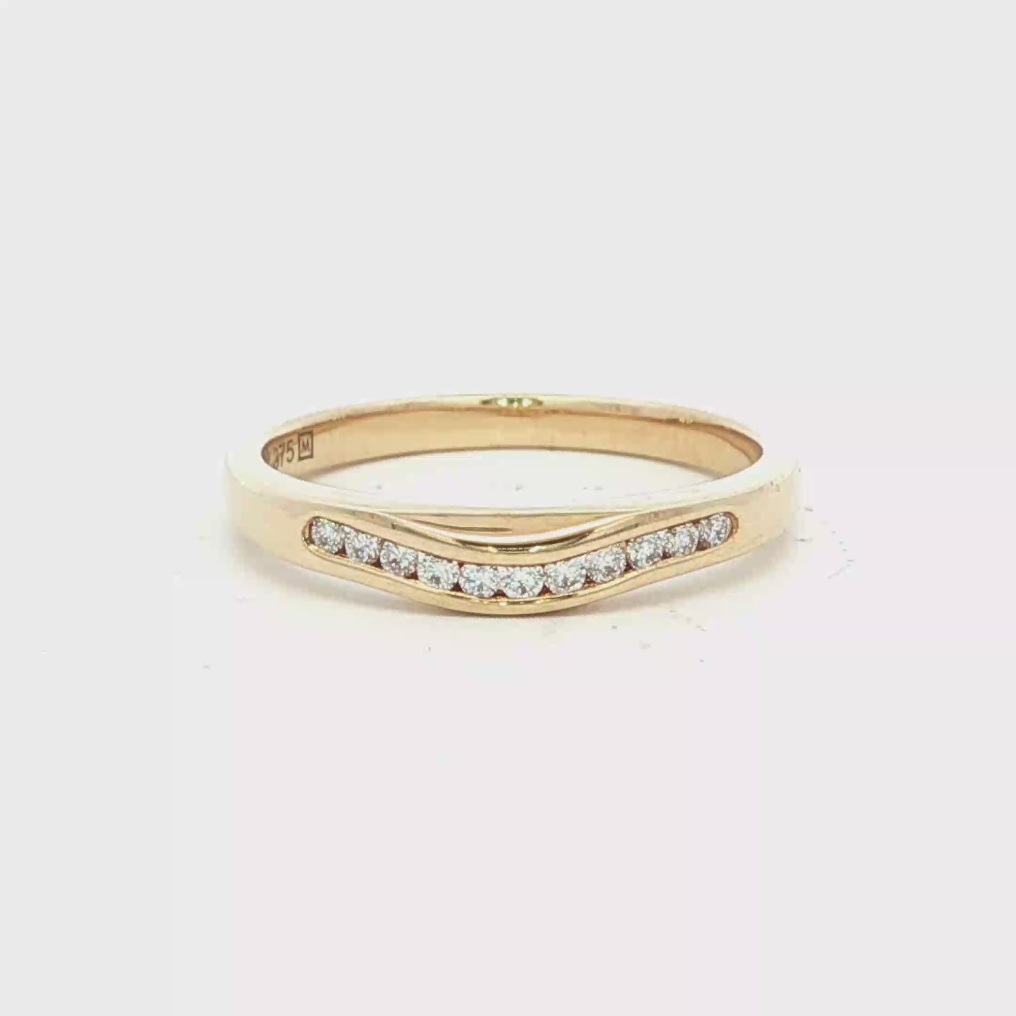 Curved Diamond Set Wedding Band