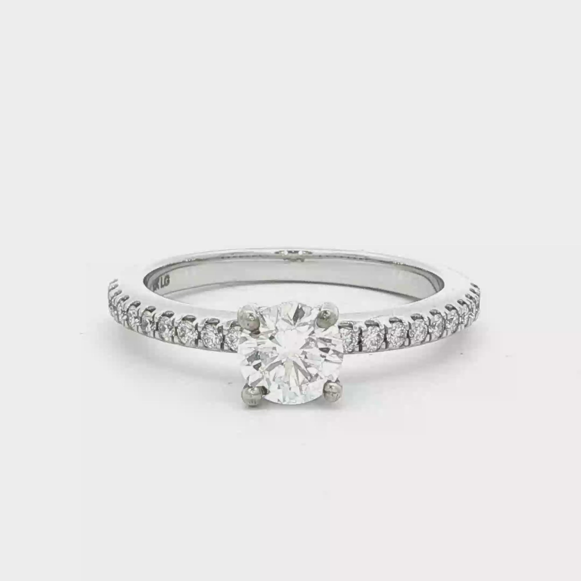 Diamond Solitaire Engagement Ring in White Gold
