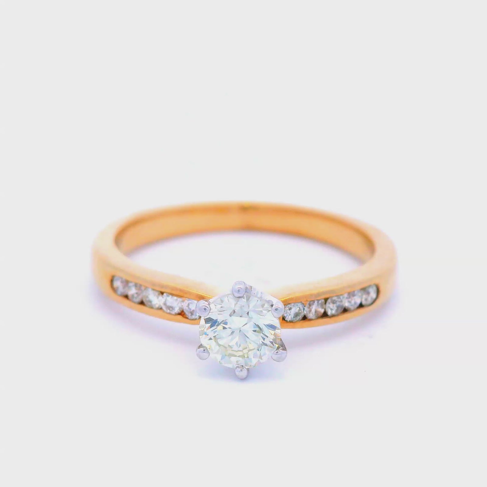 9ct Yellow/White Gold Diamond 6 Claw Engagement Ring