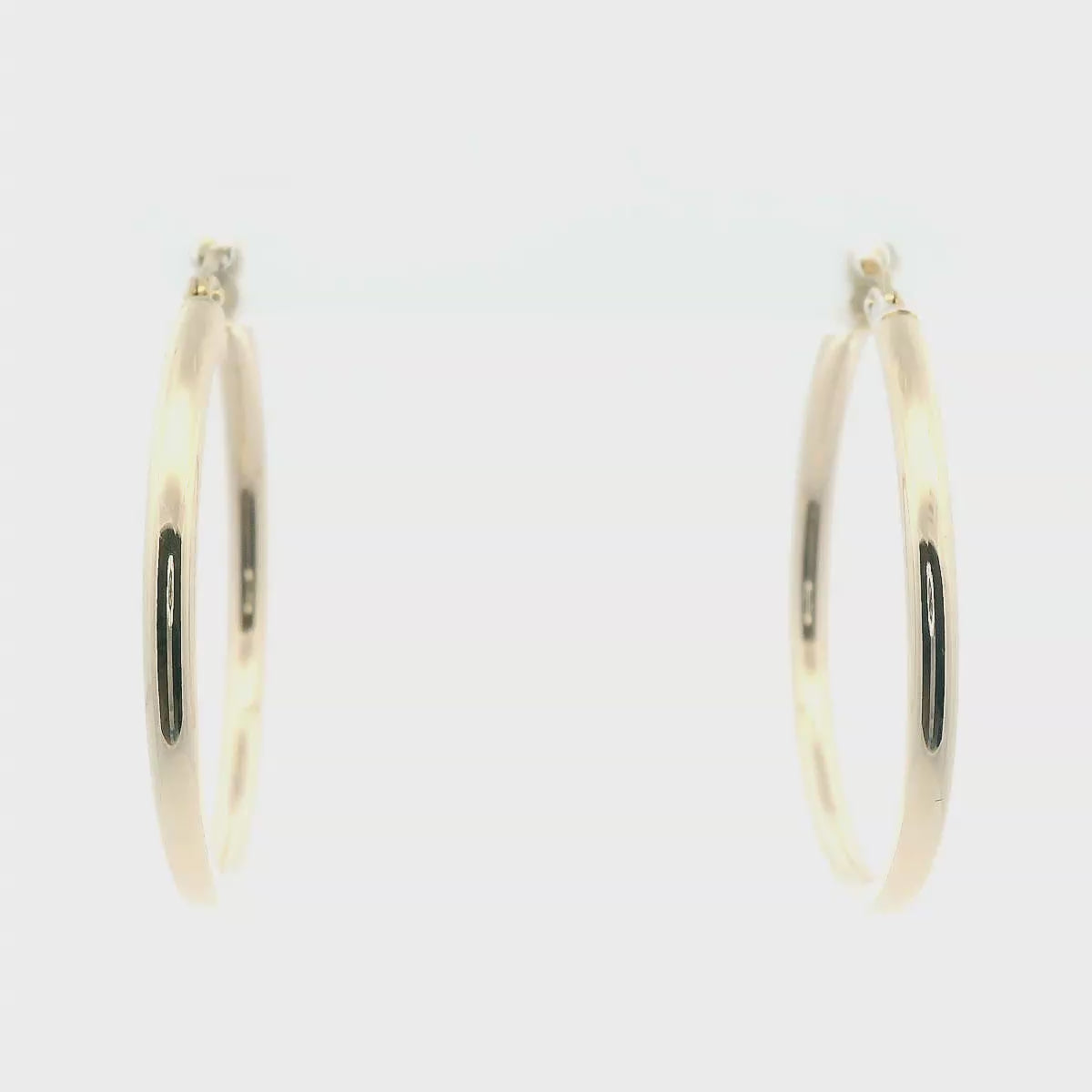 9 Carat Yellow Gold Plain Hoop Earrings