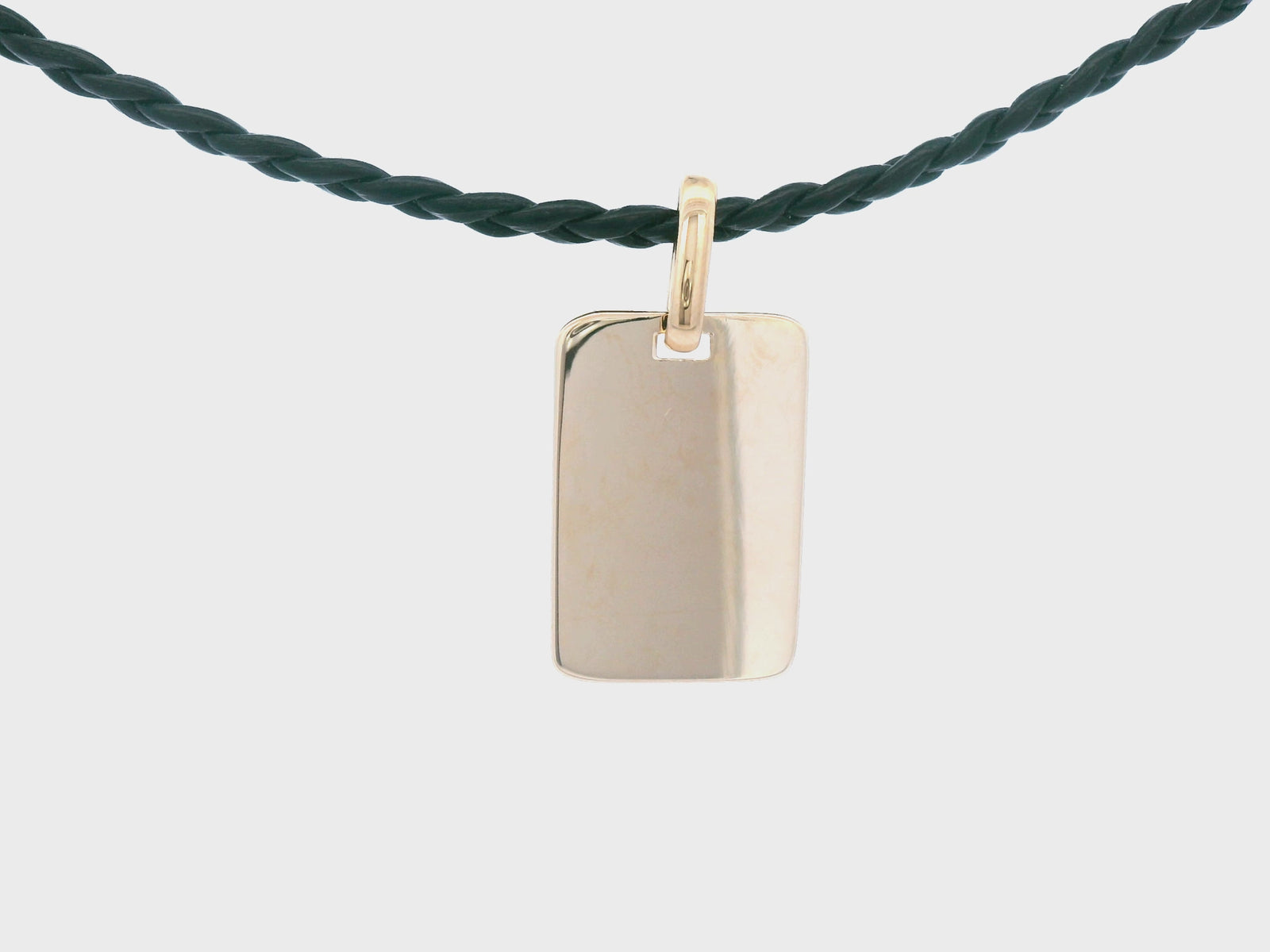 Rectangle Tag Pendant In Yellow Gold