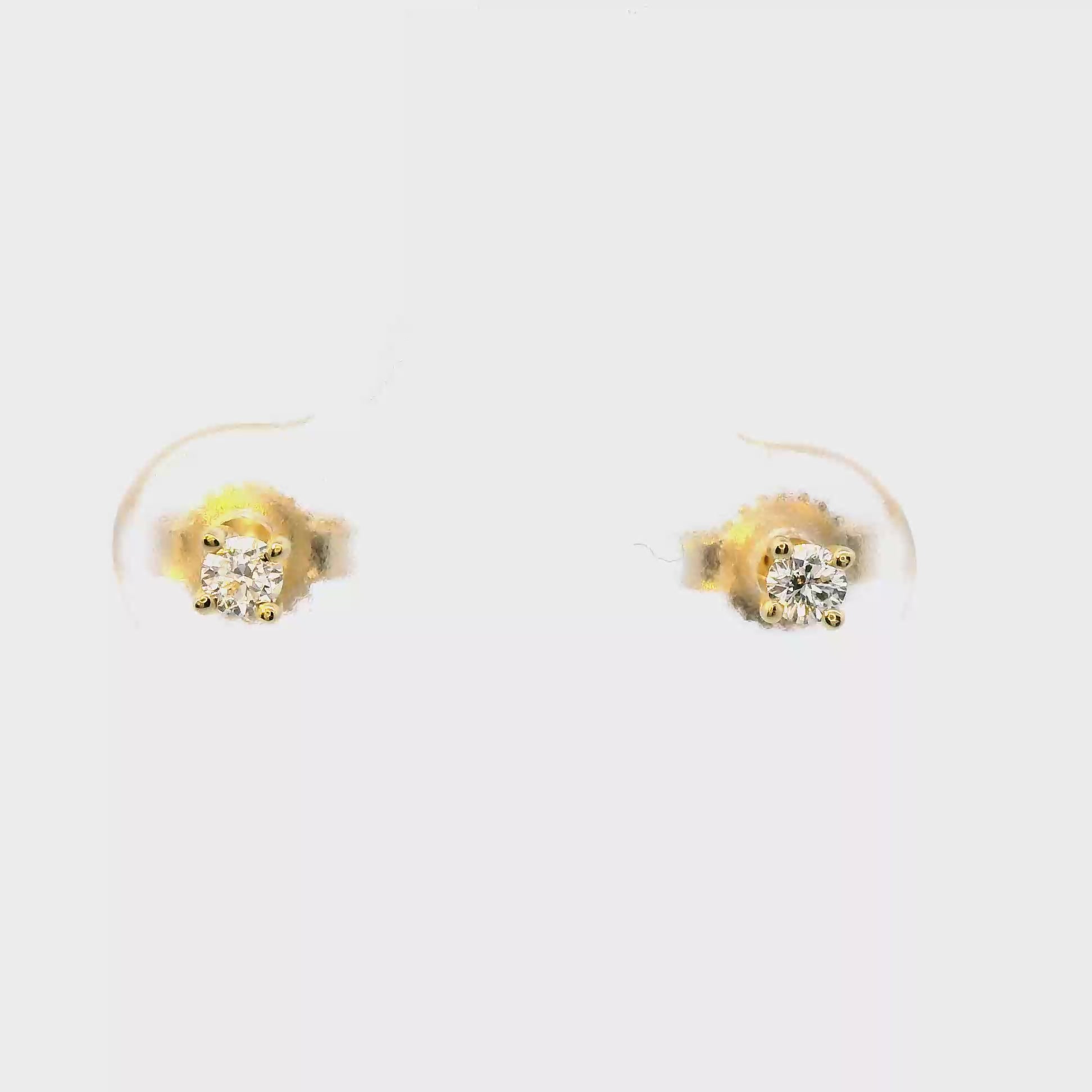 Gold Solitaire Lab Grown Diamond Studs
