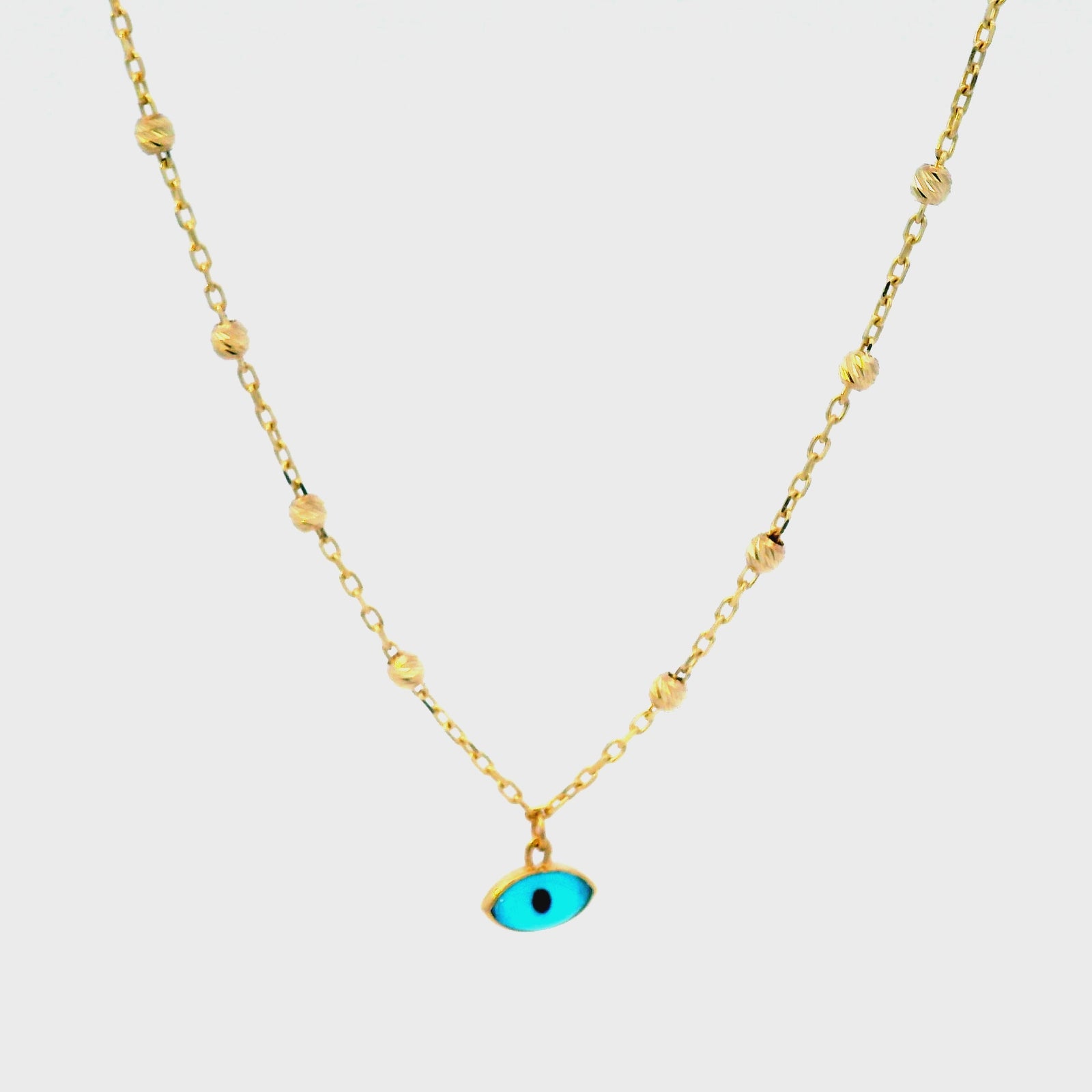 9ct Yellow Gold 6mm x 3mm Evil Eye DC Ball