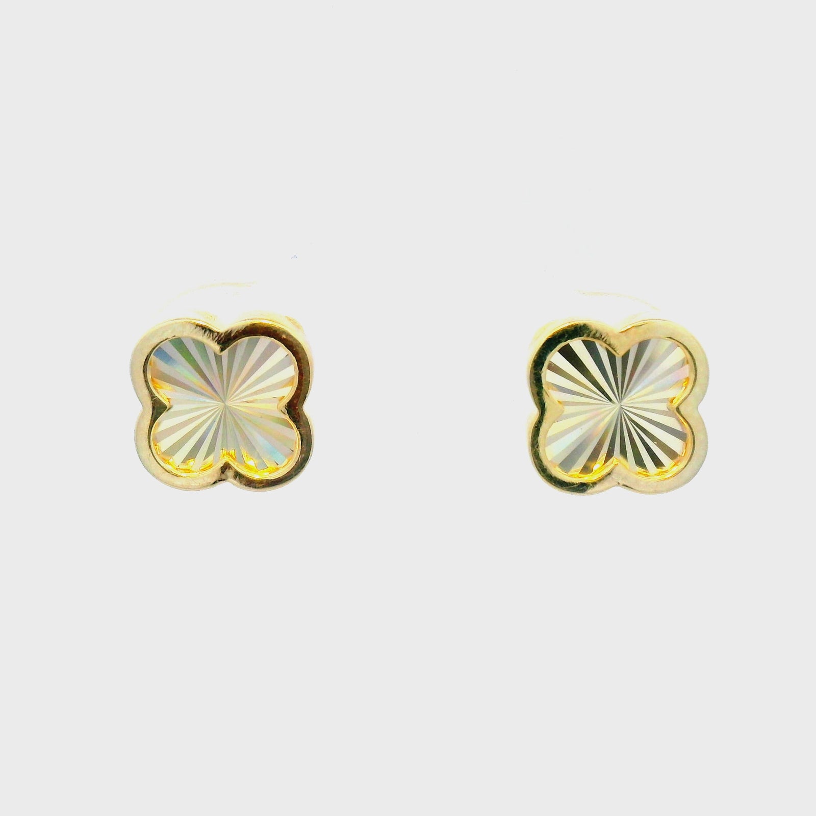 Rainbow Petal Stud Earrings in 9CT Yellow-Gold