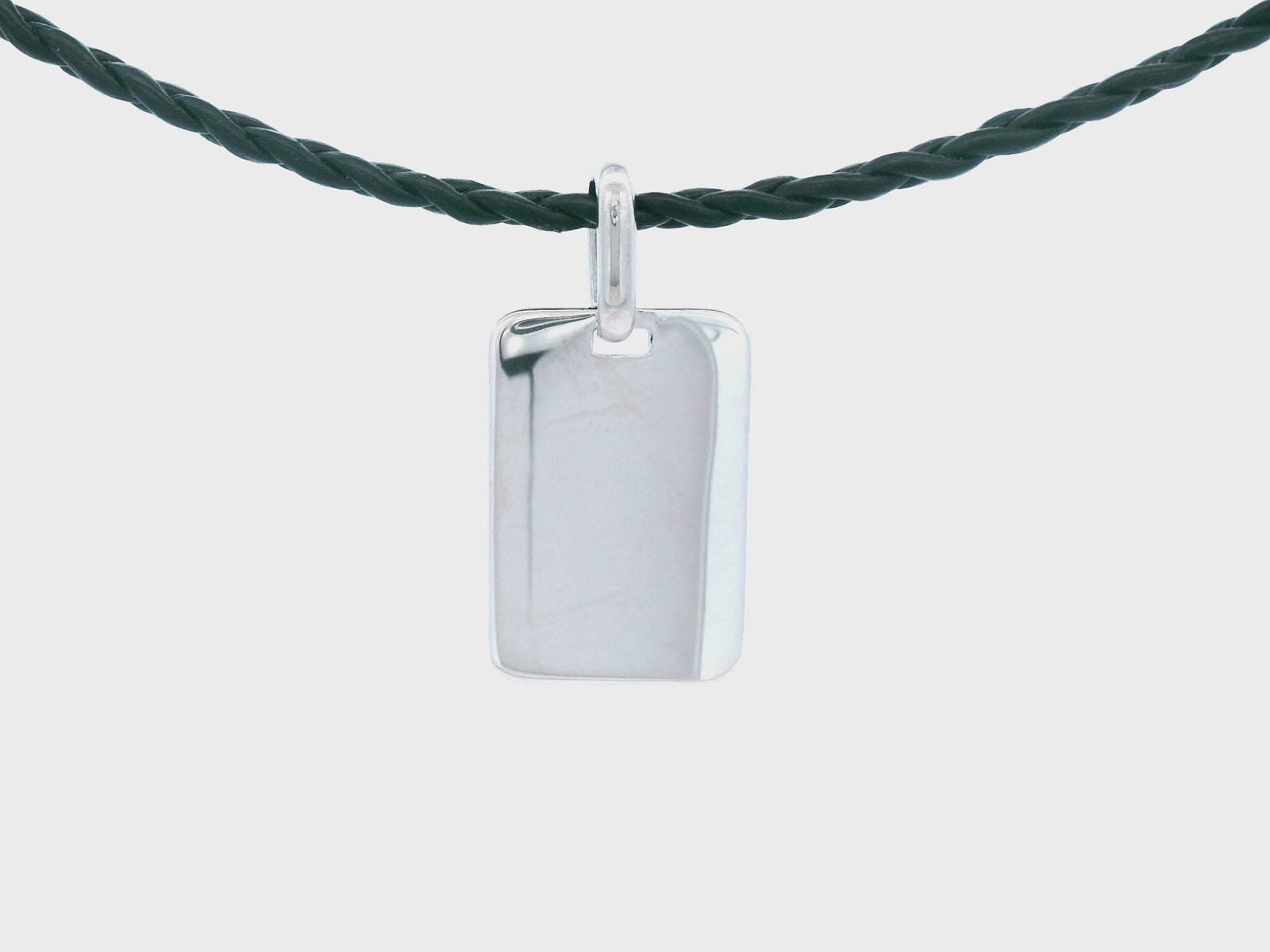 Sterling Silver Rectangle Tag Pendant