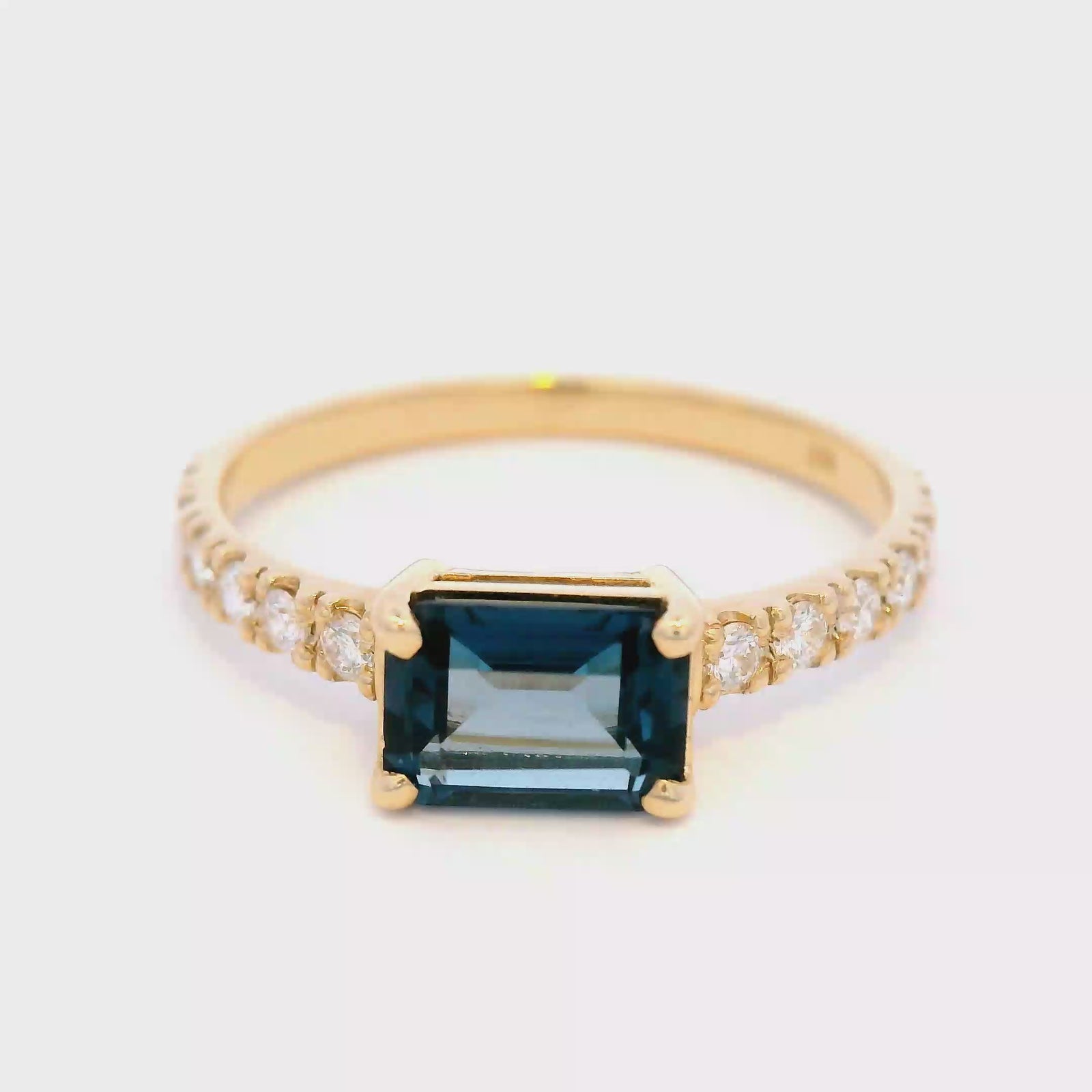 Emerald Cut, London Blue Topaz Dress Ring