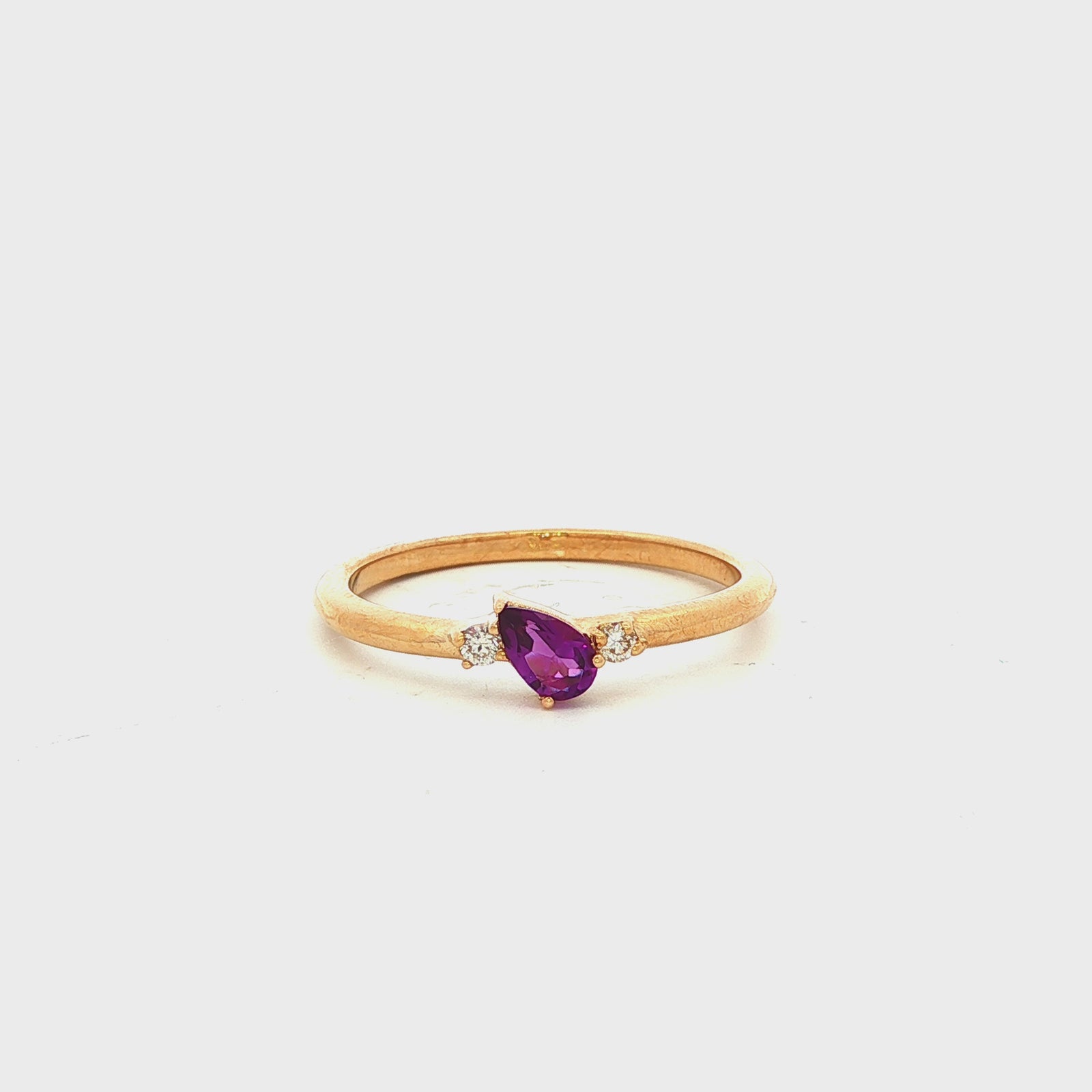 Pear Amethyst Dress Ring in Yellow Gold