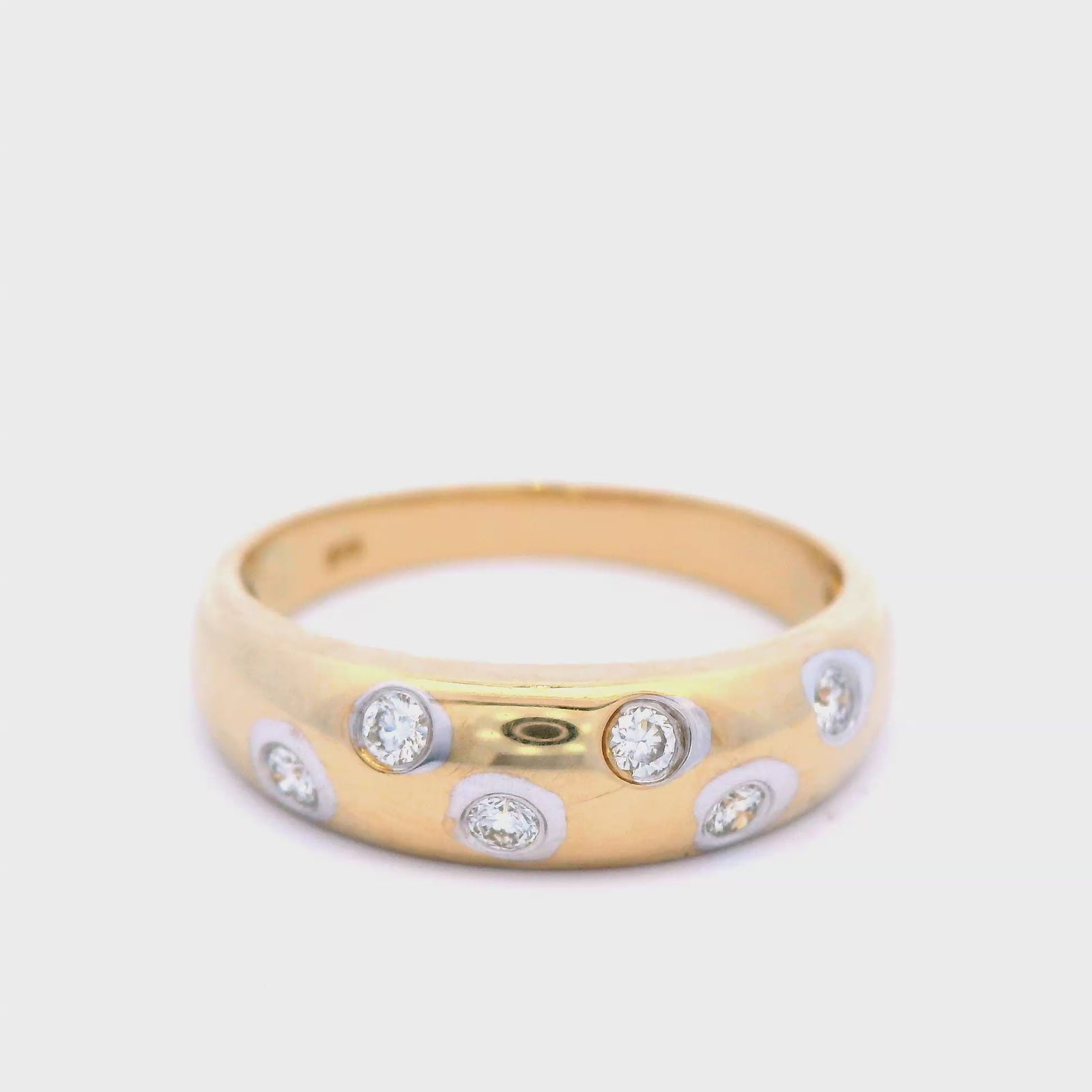 Hammer Set Diamond Dress Ring in 9ct Yellow Gold