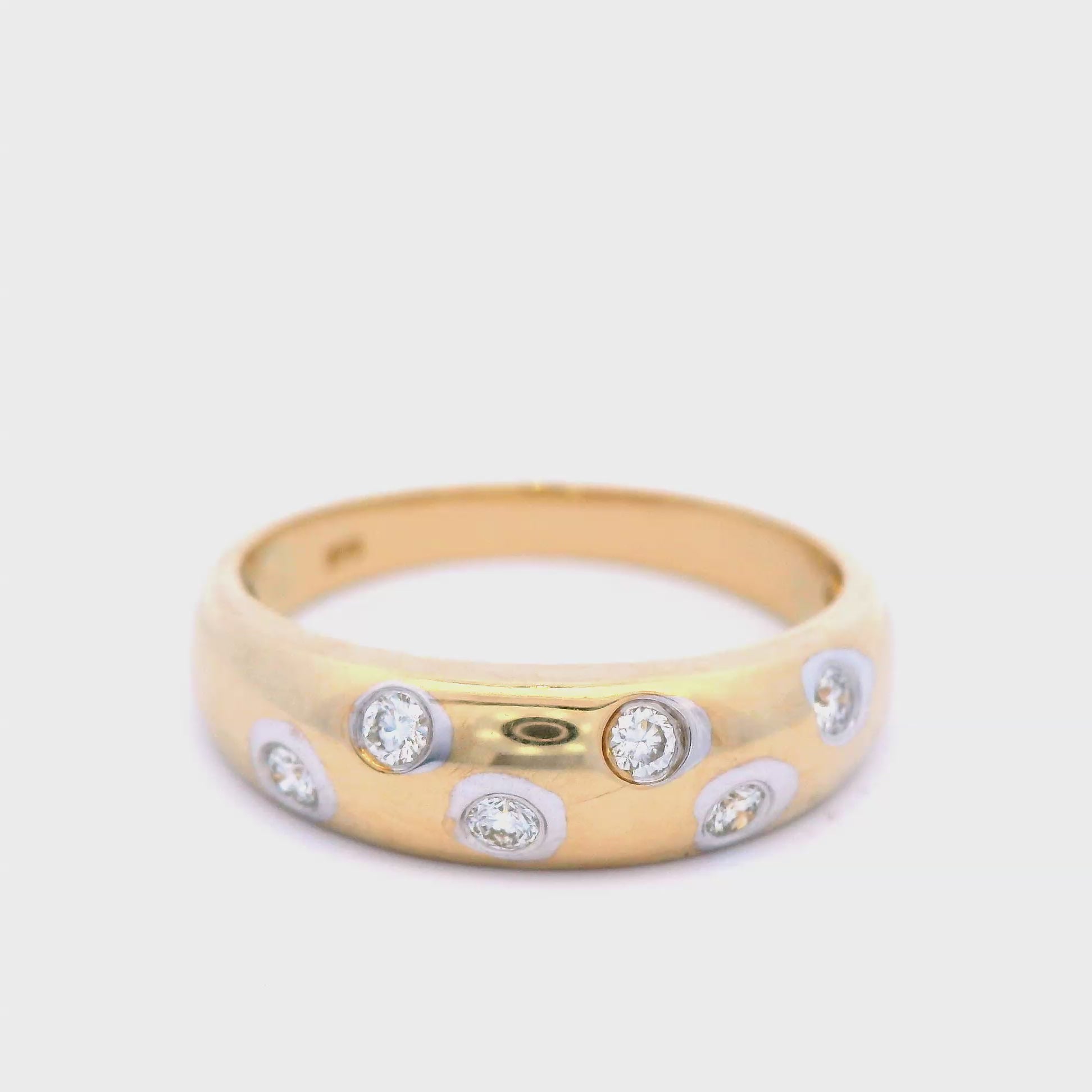 Hammer Set Diamond Dress Ring in 9ct Yellow Gold