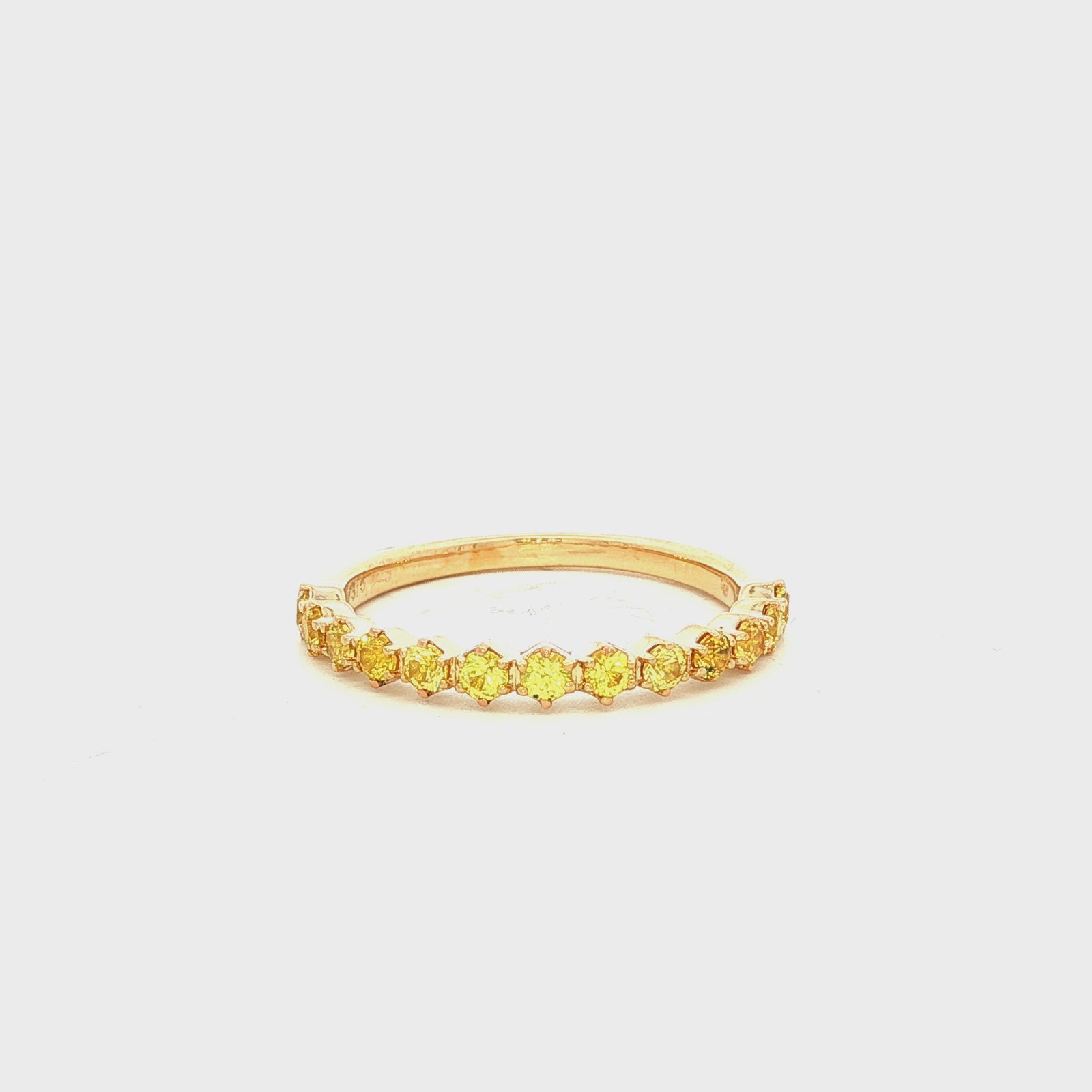 Straight Claw Set Yellow Sapphire Dress Ring in Yellow Gold