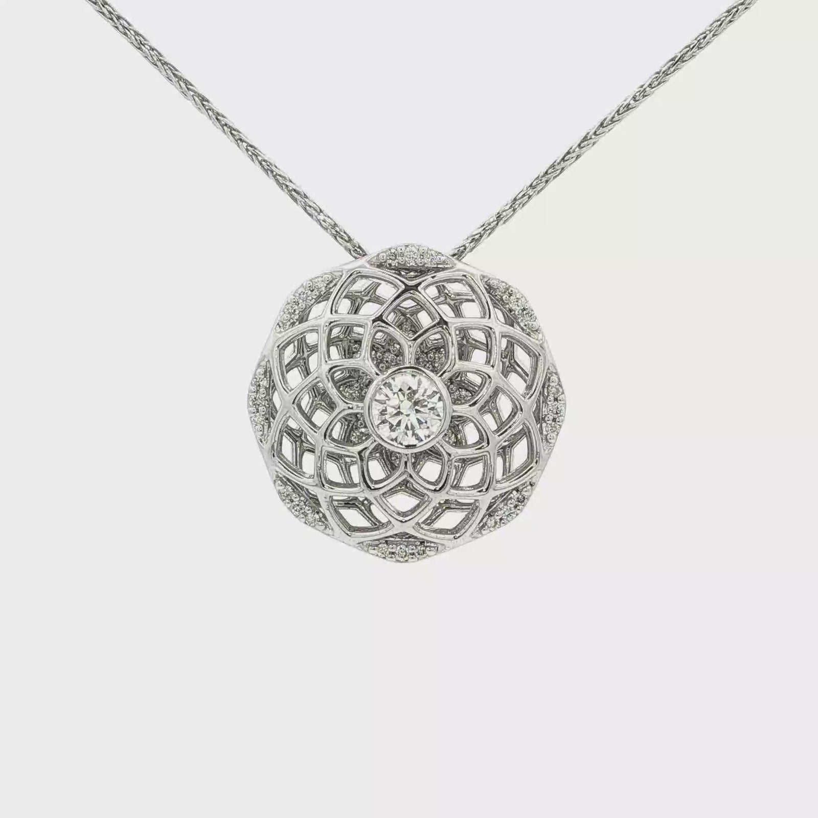 Brilliant Round-Cut Diamond Necklace in White Gold