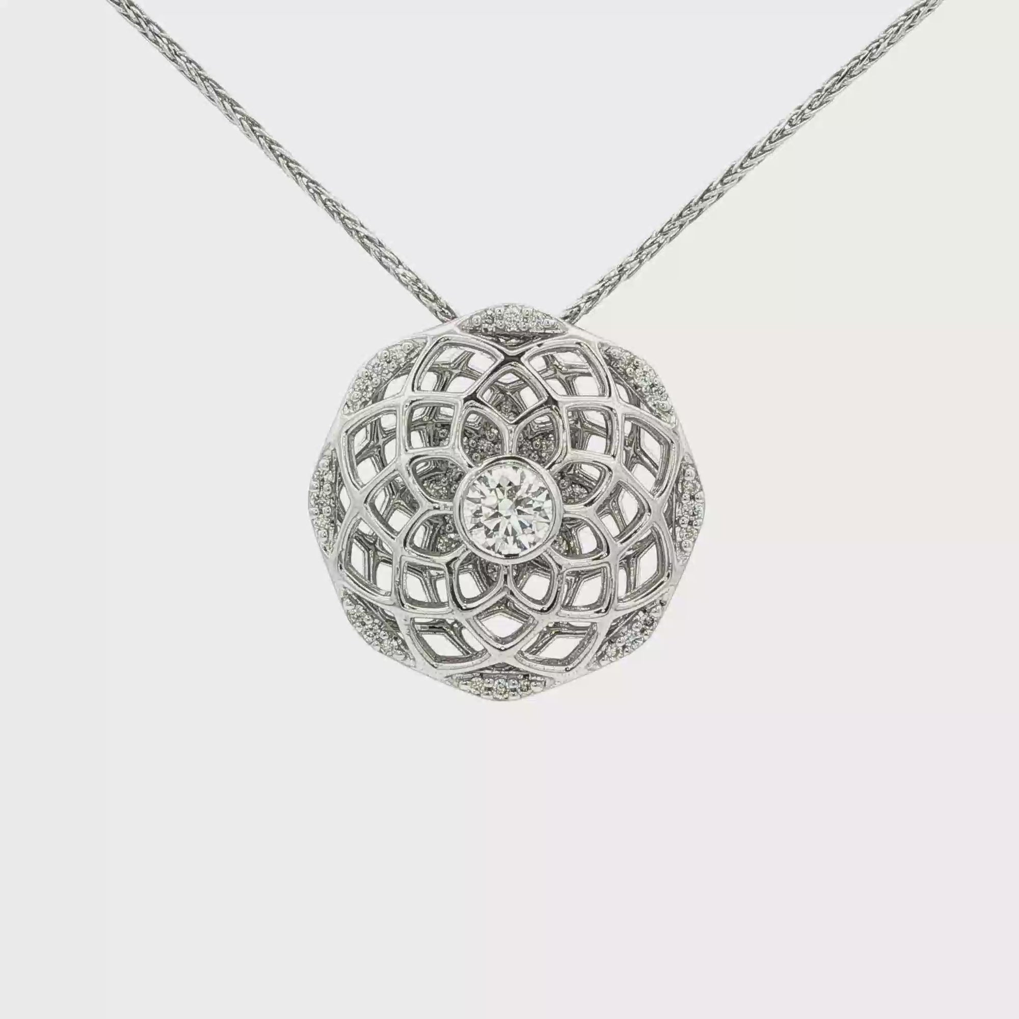Brilliant Round-Cut Diamond Necklace in White Gold