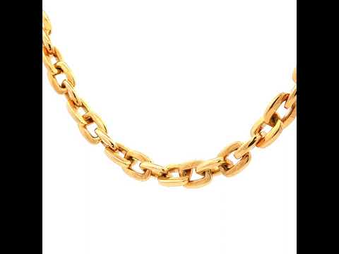 Square Link Chain Necklace in Yellow Gold
