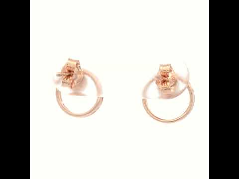 9ct Rose Gold Diamond Circle Earrings