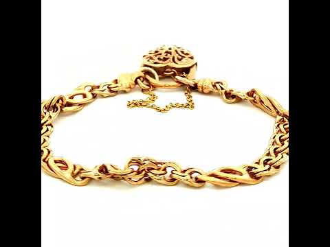 Gariboldi Design Bracelet with Openwork Padlock in Yellow Gold