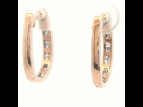 9 CT ROSE GOLD .50 CARAT Dia SET HUGGIES.50CT J