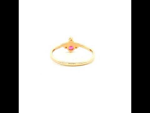 Rhodolite Garnet and Diamond Dress Ring in Yellow Gold
