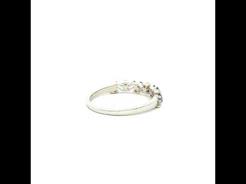 Ceylon Sapphire Baguette and Diamond Dress Ring White Gold