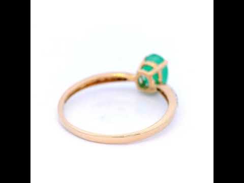 Emerald And Diamond Set Ring In Yellow Gold