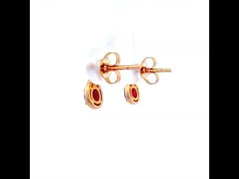 9ct Gold Ruby and Diamond Earrings