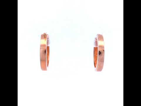 9 Carat Rose Gold Square Tube 10mm Huggie Earring