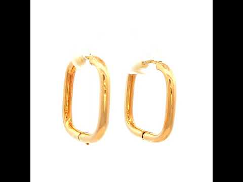 Square Shape Hoop Earrings in Yellow Gold