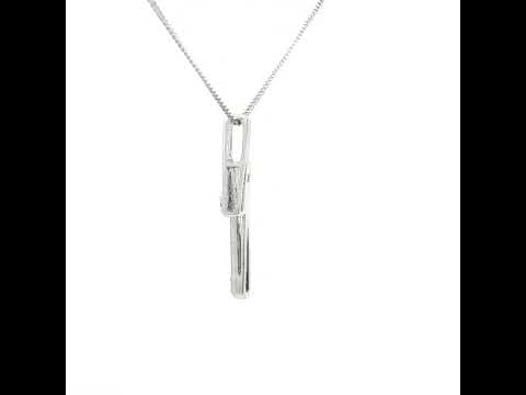 Contemporary White Gold Chain Necklace with Round Cut Diamonds