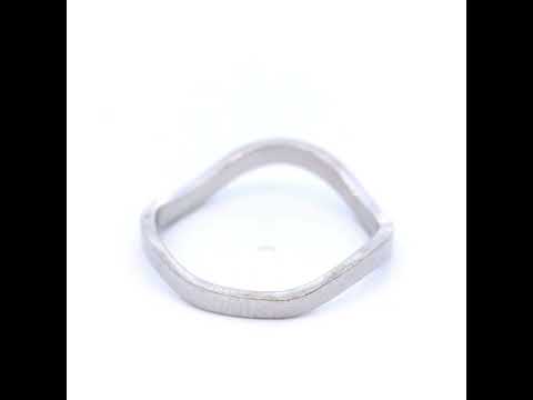 9CT WHITE GOLD PLAIN WAVE RING