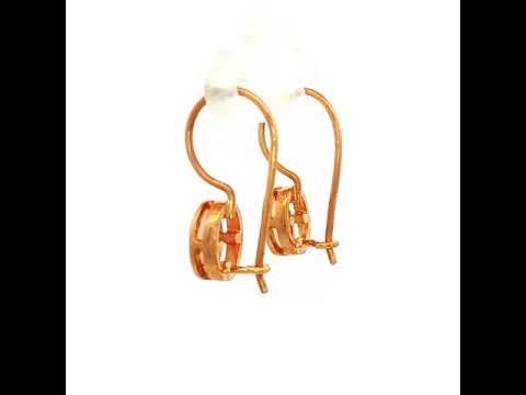 Solid White Opal Earrings in Yellow Gold