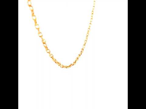 Gauge Diamond Cut Rectangular Trace Link Necklace in Yellow Gold