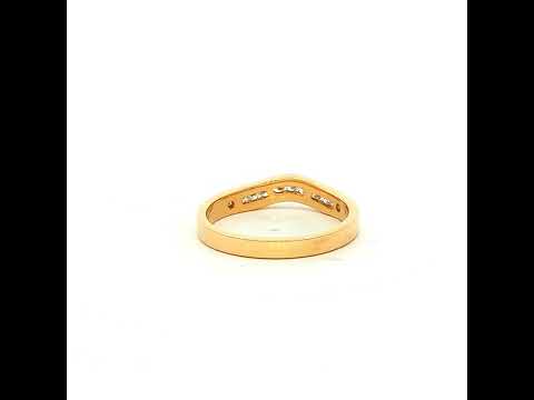 Natural Diamond Curve Chanel Wedding Band in Yellow Gold