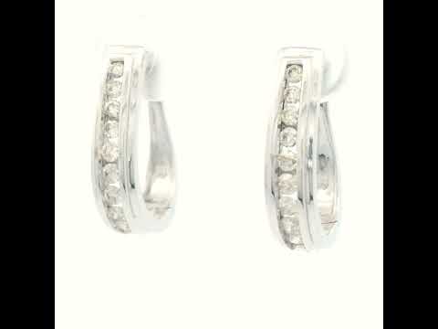 9CT W/G CHANNEL SET LONG OVAL Dia HUGGIES TDW .50CT