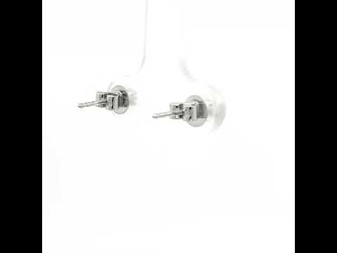 9 Carat White Gold with White Argyle Stud Earrings