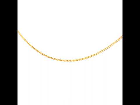 2 Sided Grumetta Curb Link Necklace in Yellow Gold