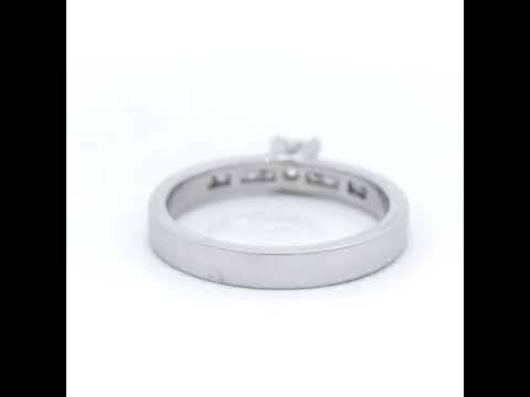 18ct White Gold 0.30ct Brilliant with Channel Set Shoulders