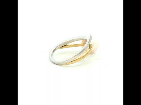 Two-Tone Chinese Cultured Pearl & Diamond Dress Ring