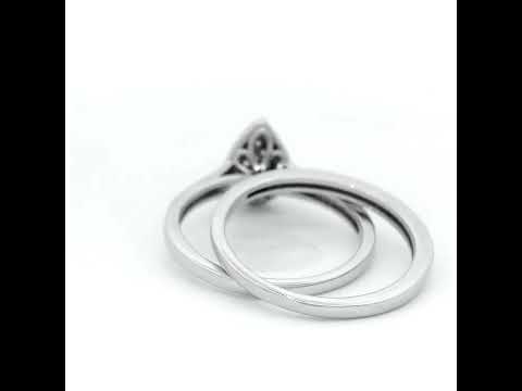 Pear Shape Diamond Engagement and Wedding Ring Set in White Gold