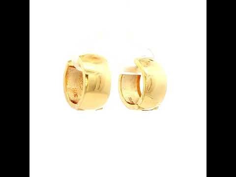 9ct YG Huggie 7mm Thick x 13mm Wide