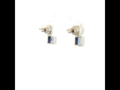 Tanzanite and Diamond Stud Earrings in White Gold