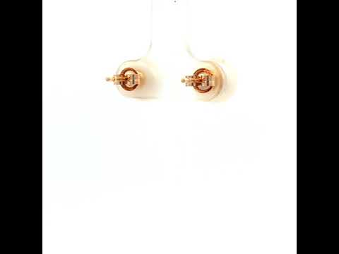 Luna Pearl Studs in Yellow Gold