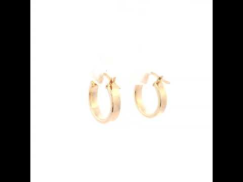 Plain High Polished Square Edge Hoop Earring