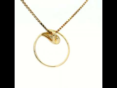 Diamond Circle Pendant Set in Yellow Gold