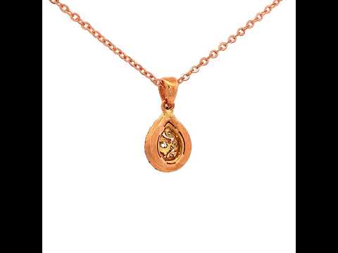 Dreamtime Maali Diamond Double Halo Pear Pendant in Rose Gold