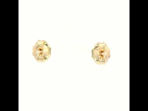 Round Brilliant Cut Diamond in a 4 Claw Yellow Gold Studs